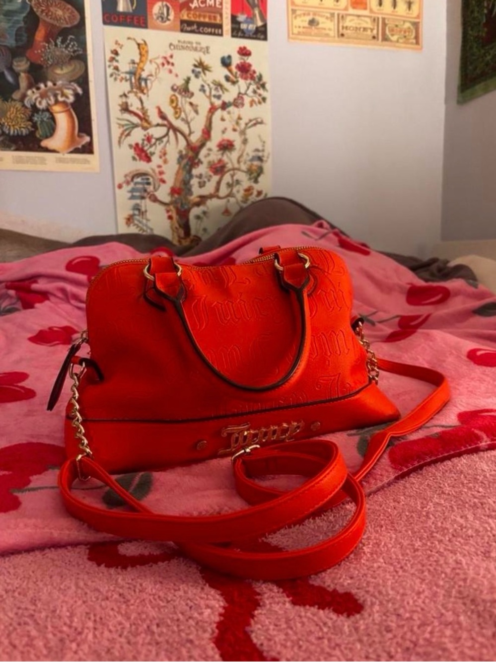 Juicy Couture - Debossed Cool Collar Dome Satchel Crossbody Bag